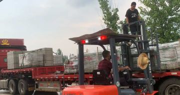 吕梁 黄金麻冰裂纹，地铺石装车