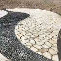 吕梁 黄金麻冰裂纹地铺石工地铺装案例