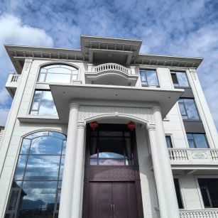 吕梁白麻别墅外墙干挂石材效果示例