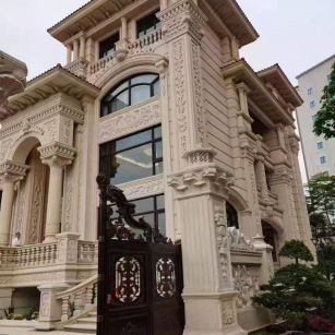 吕梁 黄金麻花岗岩别墅外墙干挂效果展示