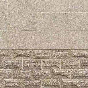 吕梁 黄金麻自然面蘑菇石配荔枝面干挂