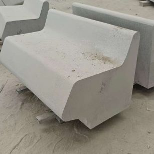 吕梁 芝麻白花岗岩异形坐凳，石凳