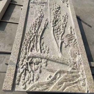 吕梁 黄金麻雕刻板浮雕迎客松