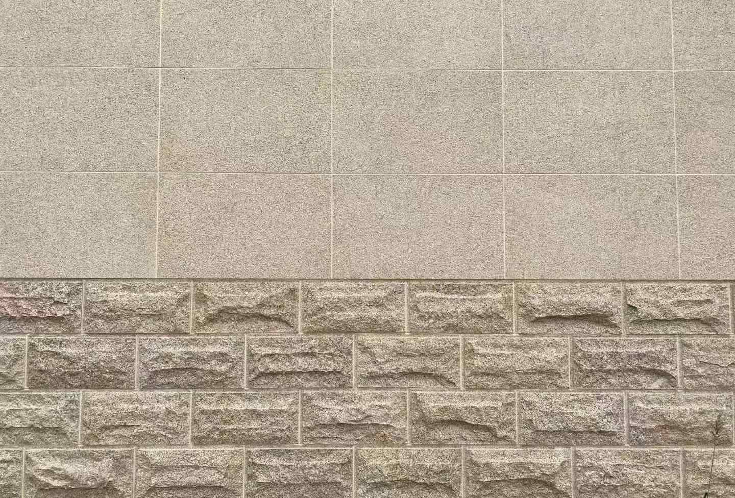 吕梁 黄金麻自然面蘑菇石配荔枝面干挂