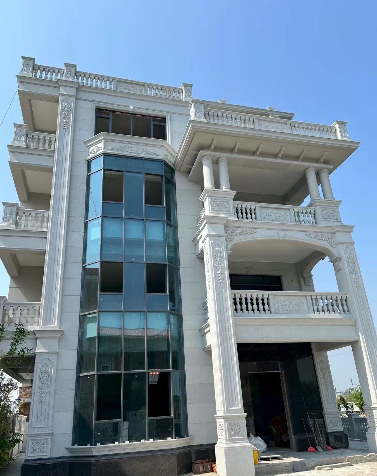 吕梁 白麻花岗岩别墅外墙干挂效果展示