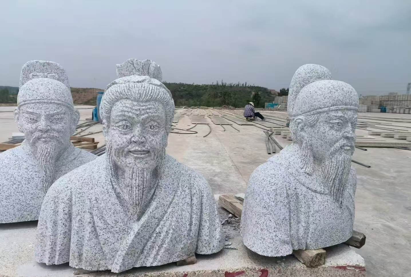 吕梁 白麻花岗岩石材人物立体雕刻