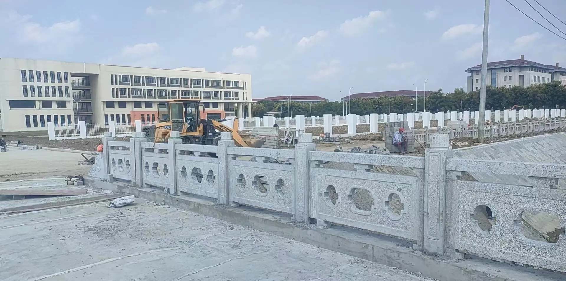 吕梁 白麻花岗岩荔枝面河道栏杆