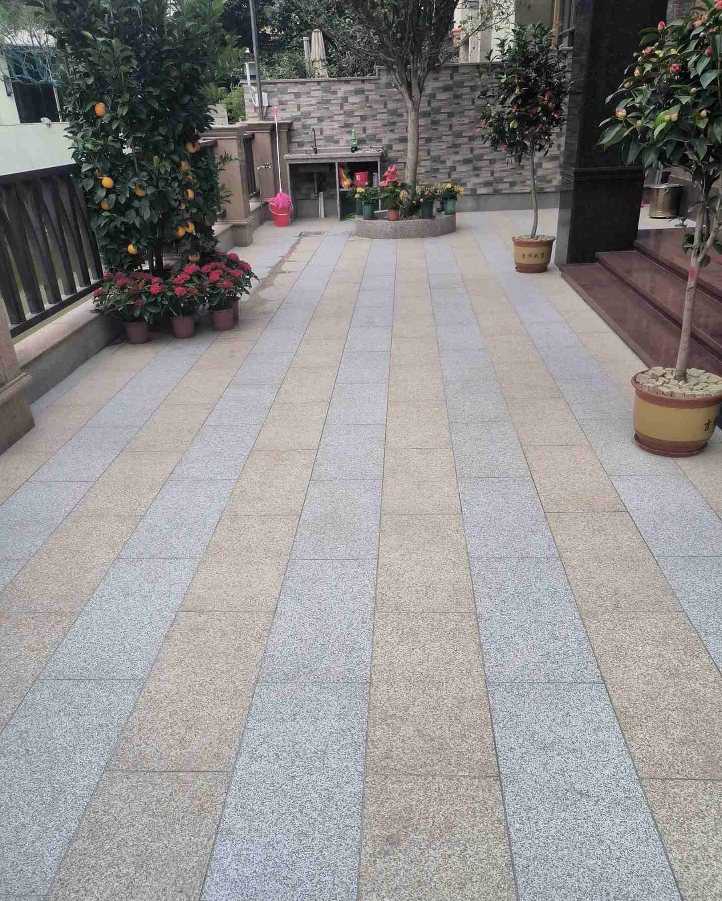 吕梁 黄金麻白麻荔枝面庭院铺装展示